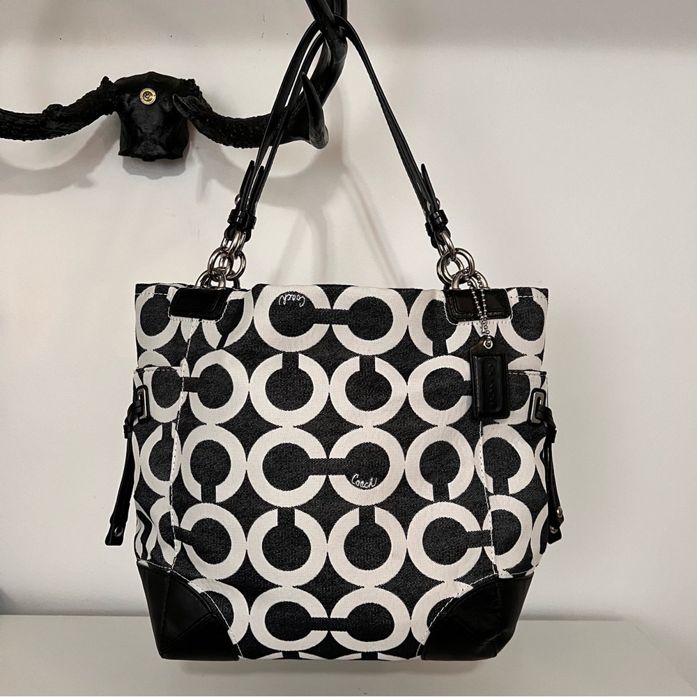 Black and White Patterned Tote Bag